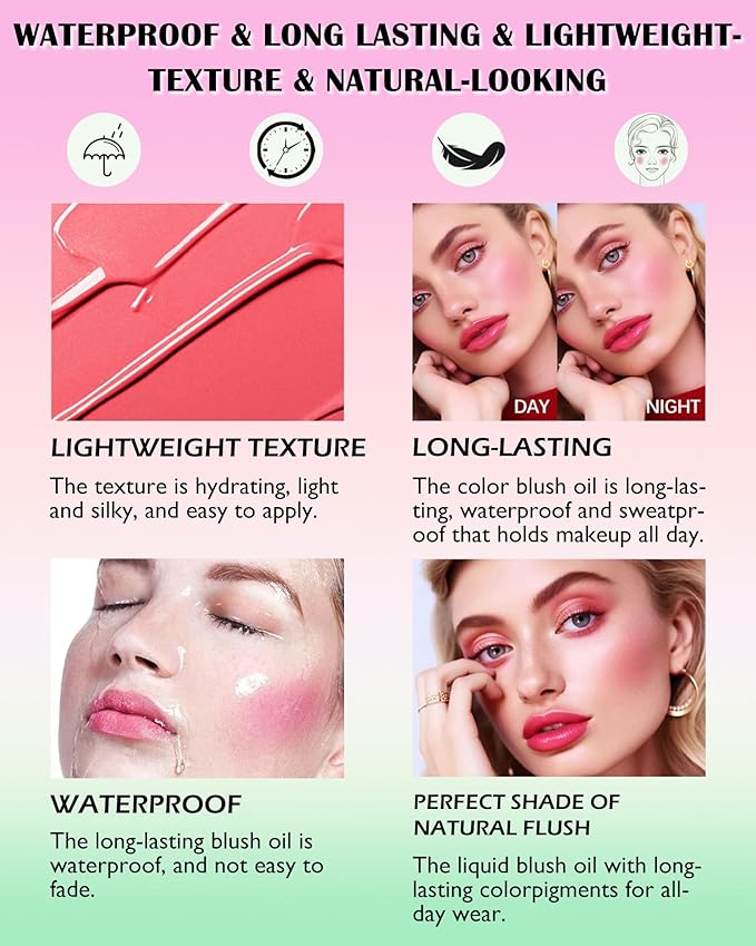 Pink Liquid Blush Oil Clear Liquid Blush for for Women