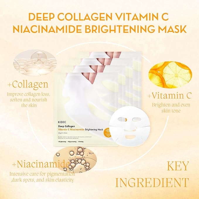 4 Pack Collagen Face Mask, Deep Lifting Mask, Bio-Collagen Films Deep Hydrating Firming Overnight Hydrogel Mask, Hydrating Anti Wrinkle Lifting Facial sheet masks