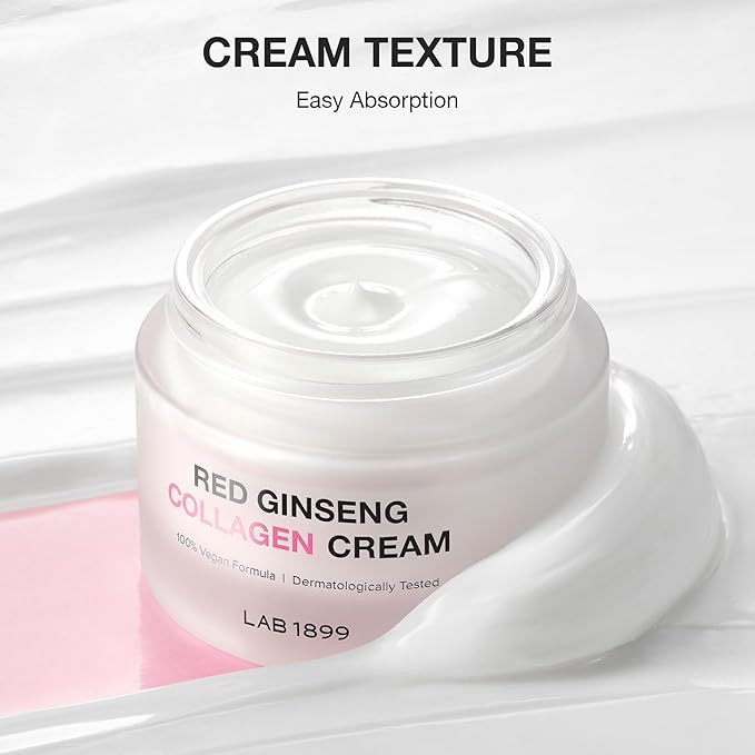 Donginbi LAB 1899 Red Ginseng Collagen Cream - Vegan Firming Cream for Loose Skin, Face Moisturizer for Dry Skin, Korean Red Ginseng, Korean Skin Care Gifts for Women, 1.69 floz