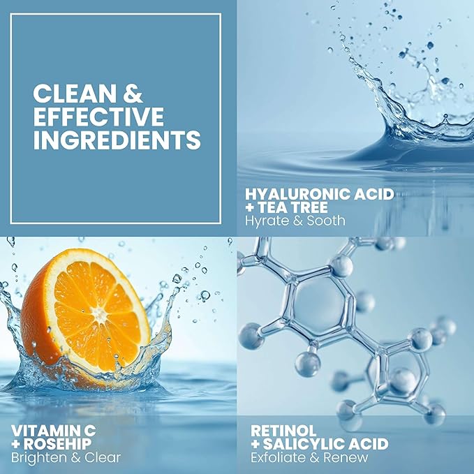 Eva Naturals Vitamin C+ Serum for Face – Anti Aging Dark Spot Remover with Retinol, Hyaluronic Acid, Niacinamide & Salicylic Acid – Face Serum for Women for Clear, Smooth, Radiant Skin