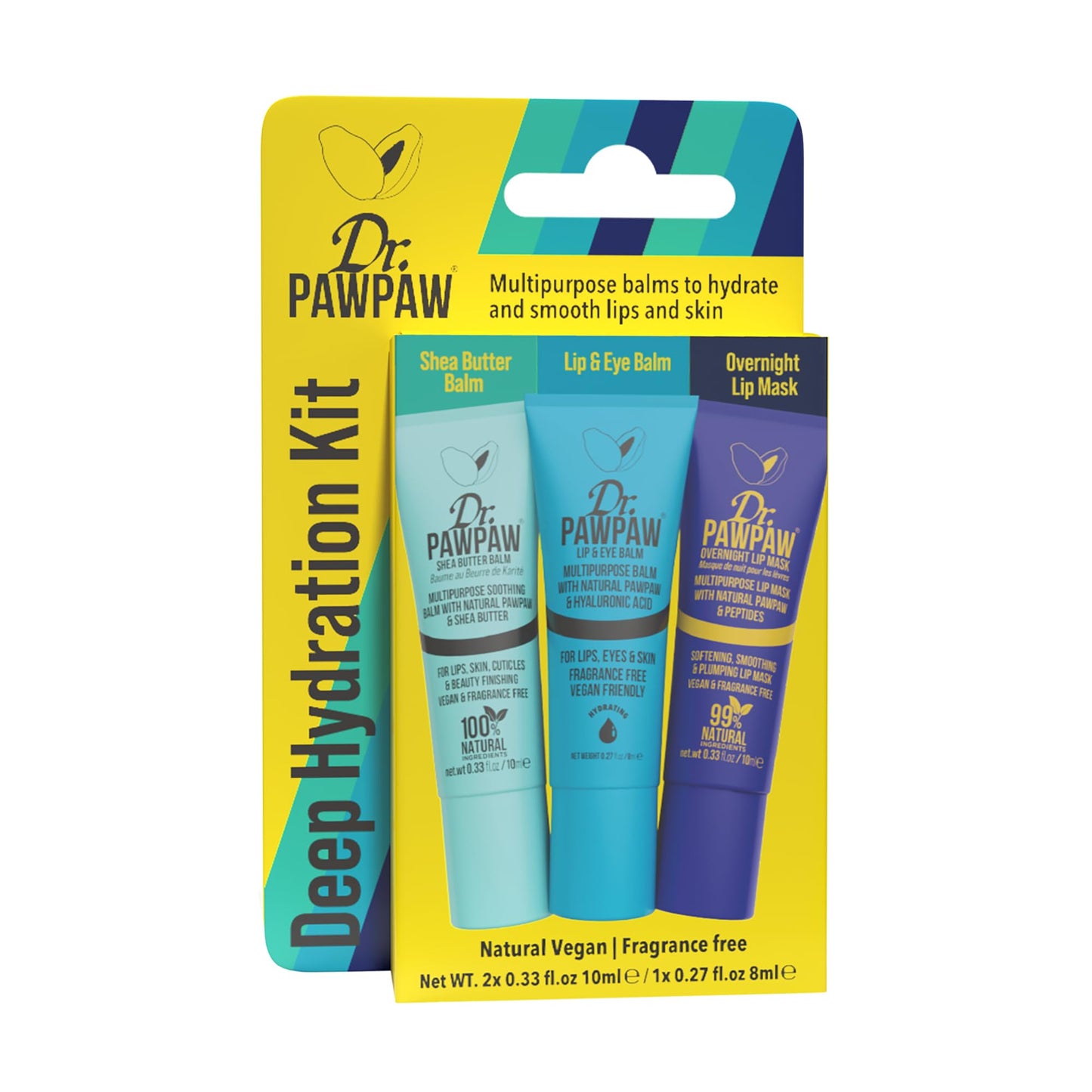 Dr. PawPaw Deep Hydration Kit - Lip Balm and Lip Mask Giftset - Nourishes and Hydrates with Shea Butter, Olive Oil, and Natural Peptides - 2 Pc
