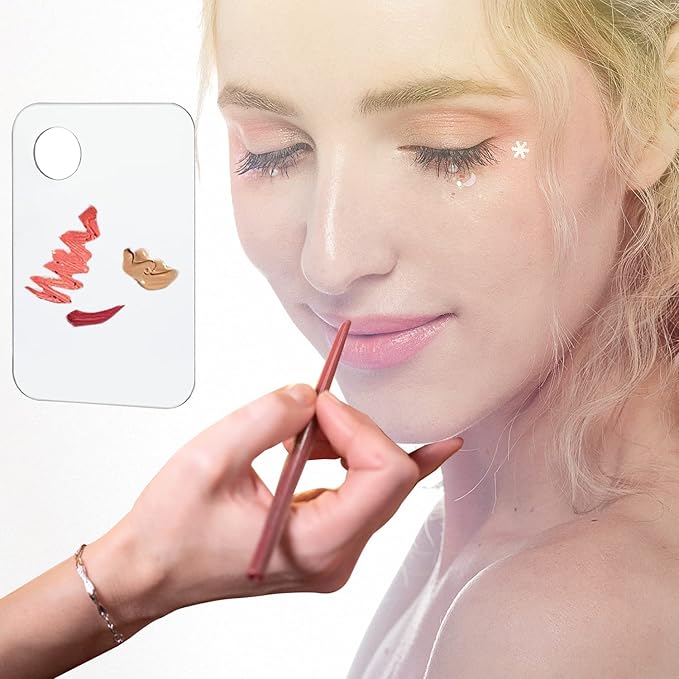 2PCS Acrylic Cosmetic Palette with 2PCS Spatula Tool,Makeup