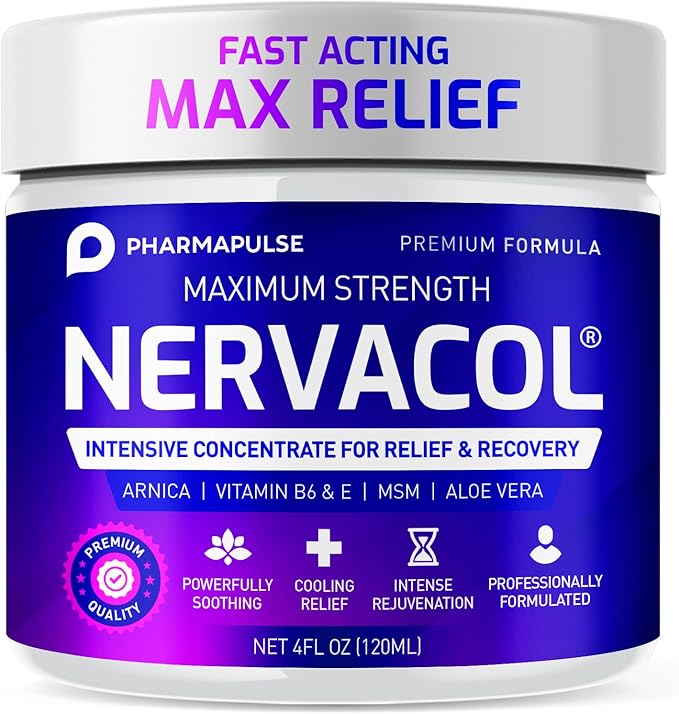 Pharmapulse Neuropathy Nerve Therapy & Relief Cream - Maximum Strength Relief Cream for Foot, Hands, Legs, Toes Includes Alpha Lipoic Acid, Arnica, Vitamin B6, Aloe Vera, MSM - Effective Soothing 4oz