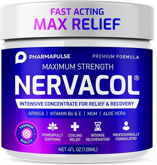 Pharmapulse Neuropathy Nerve Therapy & Relief Cream - Maximum Strength Relief Cream for Foot, Hands, Legs, Toes Includes Alpha Lipoic Acid, Arnica, Vitamin B6, Aloe Vera, MSM - Effective Soothing 4oz