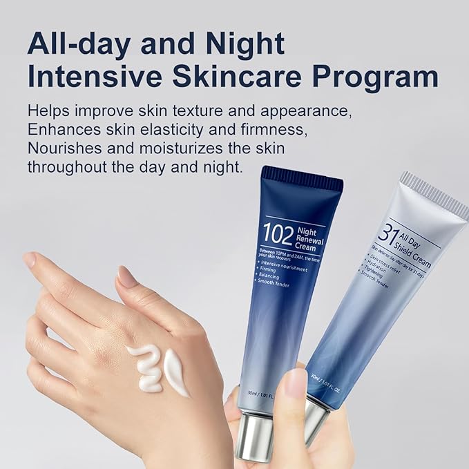 ZCMN 2 Pack All-day & Night Cream for Face - 31 All Day Shield Cream & 102 Night Renewal Cream -Intensive Skin Care All Day and Night Cream Moisturizing & Hydrating