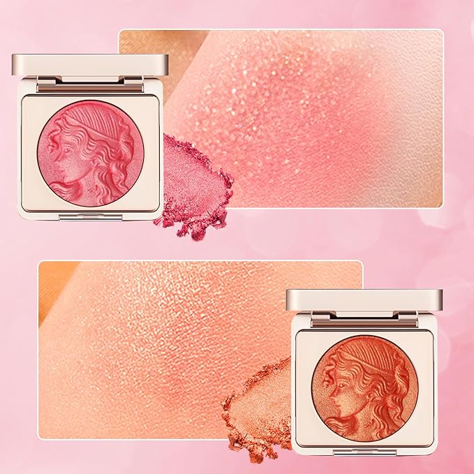 Embossed Smooth Powder Blush Palette for Cheeks,Matte Face