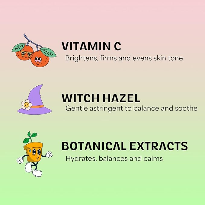 InstaNatural BESTIES Gentle Teen Spray Face Toner | with Vitamin C, Hyaluronic Acid, Niacinamide for Hydration, Smoothness, Even Skintone | Simple Skincare for Healthy Skin (for All Skin Types)