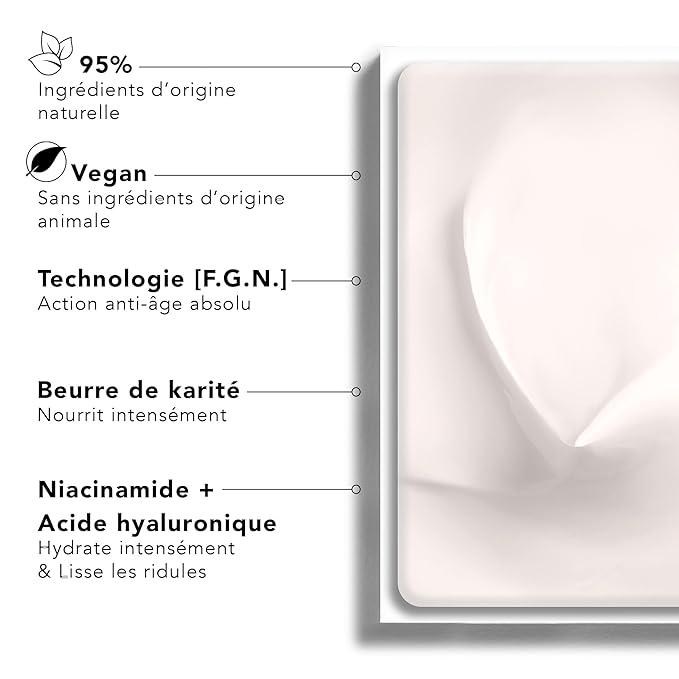 Lierac The Voluptuous Face Cream - Wrinkle-Minimizing Face Moisturizer Cream for Woman, Fine Lines, Hydrating, Corrects All the Signs of Aging with Niacinamide & Hyaluronic Acid, Sensitive Skin - 50ml