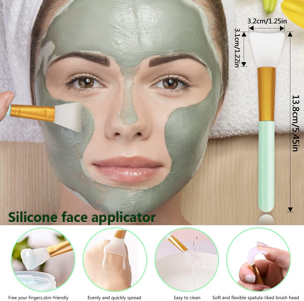 5PCS Silicone Scrubber Set, Lip & Face Cleansing Brush and 2PCS Exfoliating Face Brush for Men & Women