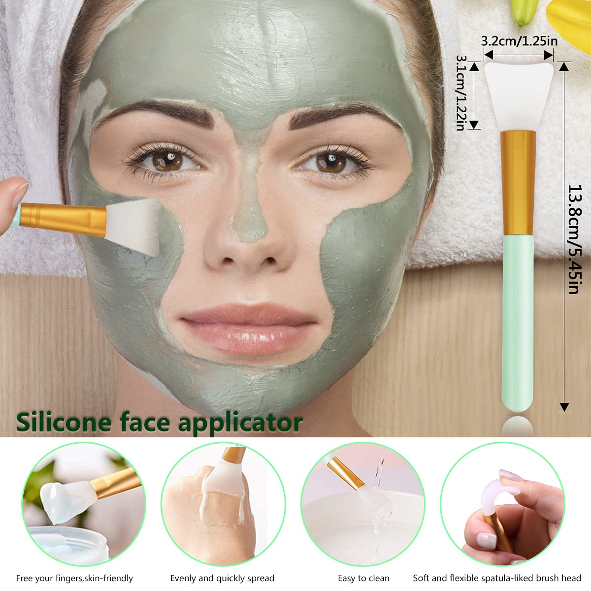 5PCS Silicone Scrubber Set, Lip & Face Cleansing Brush and 2PCS Exfoliating Face Brush for Men & Women