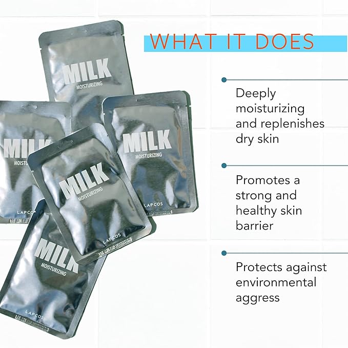 LAPCOS Milk Sheet Mask, Moisturizing Daily Replenish