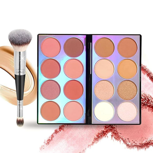 Blusher Contour Highlighter Makeup Palette, 16 Color All-in-One