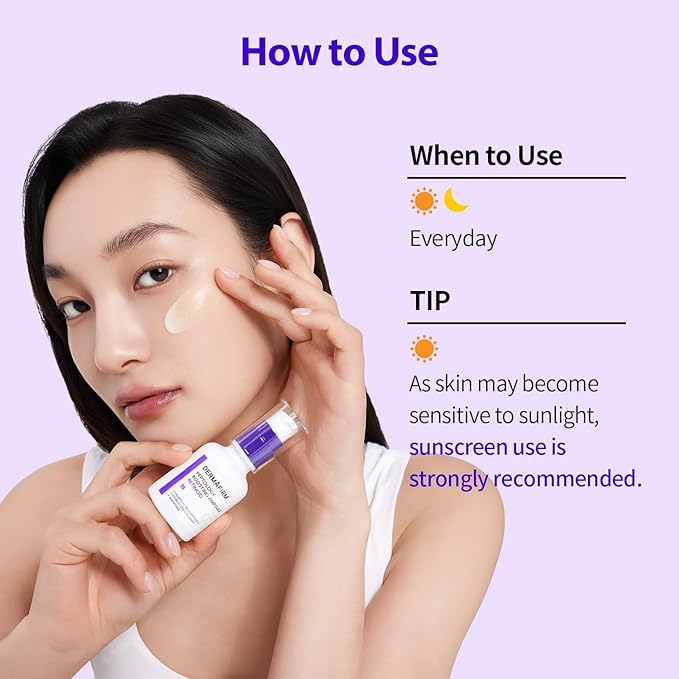 DERMAFIRM Peptology Retinoid Ampoule - GLASS SKIN with Peptides & Niacinamide - Anti Aging Face Serum for Pore Minimizer, Skin Texture Improvement & Wrinkle Reducer - Korean Skincare 30ml