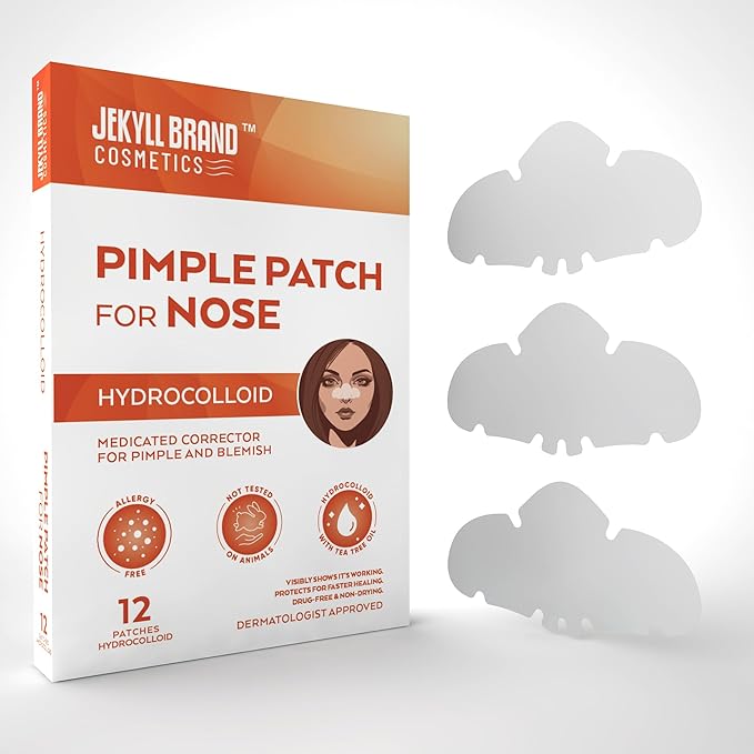 Cosmetics™ | Nose Pore Patches - XL (12counts) | Hydrocolloid | Medical Grade Facial Skin Care | Target Zits and Pimples | Absorbs Acne Nose Gunk | **Dermatologist Approve**