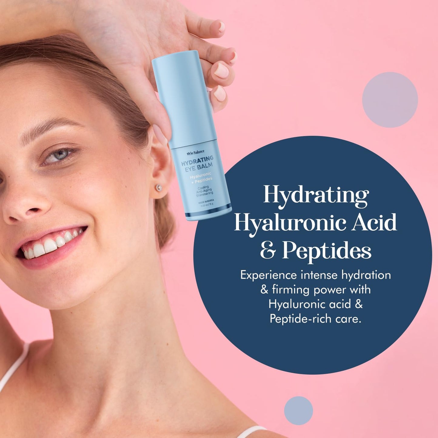 Skin Balance Ultra Shimmer Eye Balm with Hyaluronic Acid & Peptides – Reduces Puffiness, Dark Circles & Fine Lines – Hydrating, Anti-Aging Korean Skincare-Vegan, Clean Beauty – 0.52 fl oz