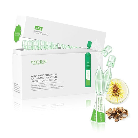 Gentle Botanical Acne Treatment for Face – Acid-Free Spot Facial Serum with Niacinamide & Witch Hazel, Soothes Redness & Controls Breakouts for Sensitive, Oily & Acne-Prone Skin – 1.2 ml × 30 Ampoules