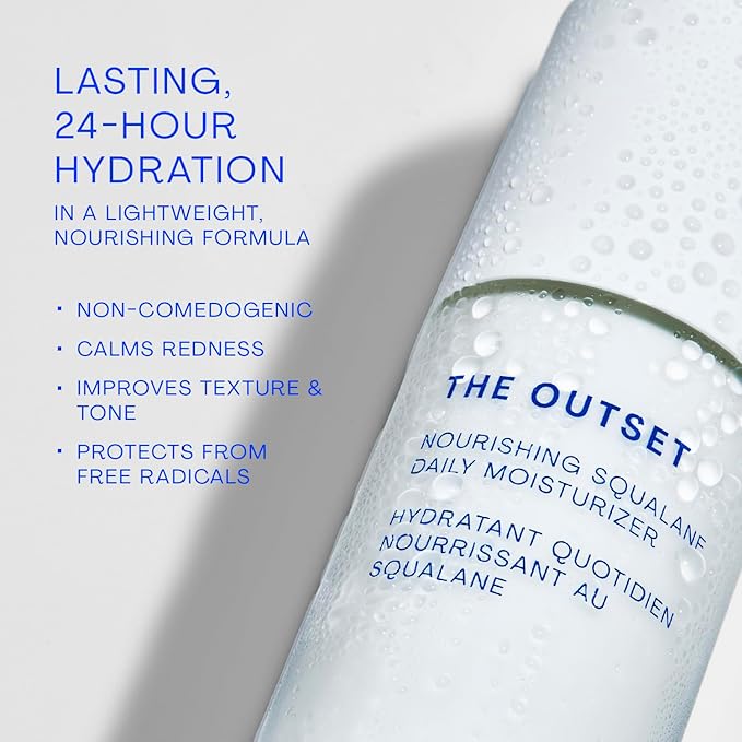 The Outset Nourishing Squalane Daily Moisturizer - Gentle Fragrance Free Non-Comedogenic Cream - Barrier Repair, Hydrating - Clean, Vegan, Gluten Free - All Skin Types, Sensitive Skin - 1.7 fl oz