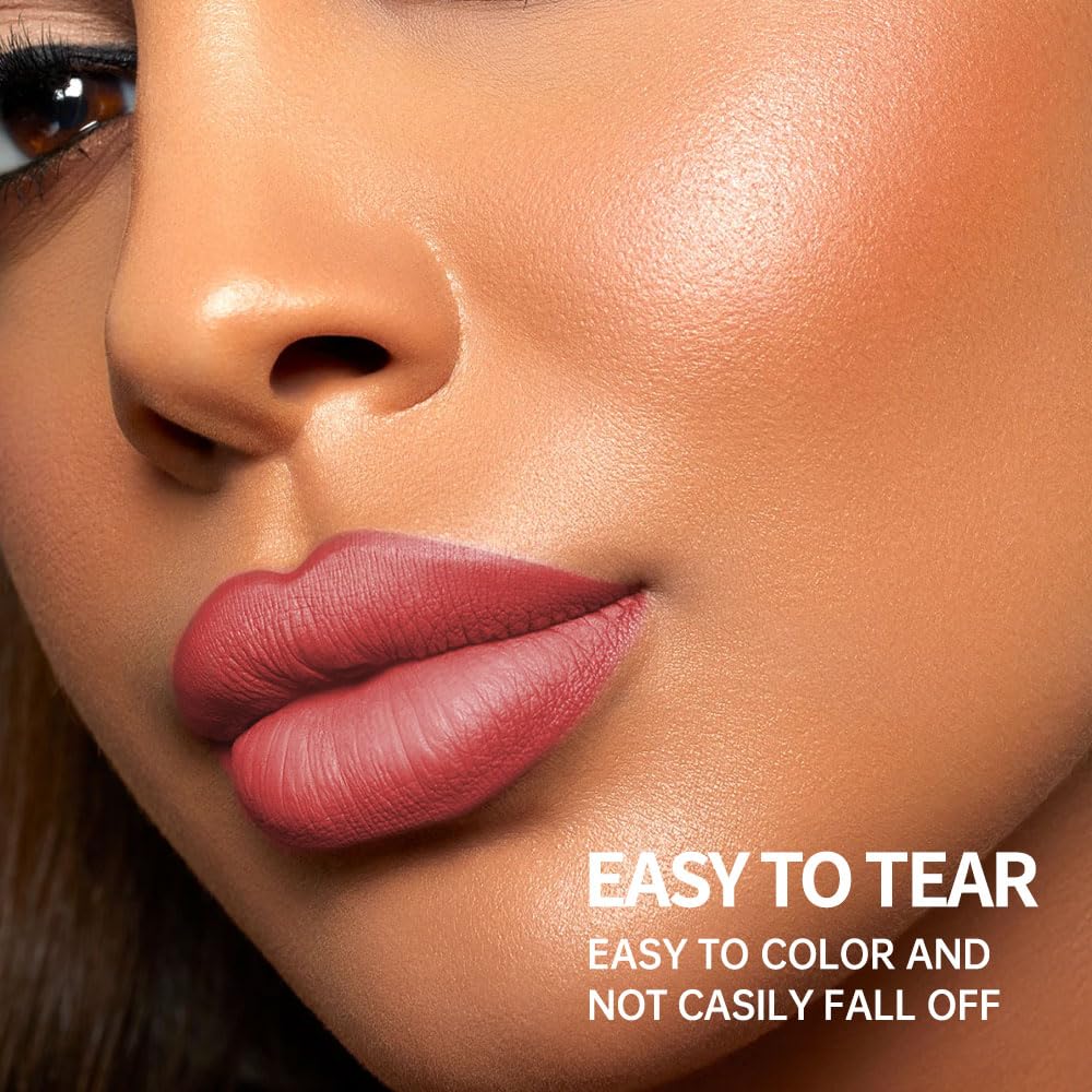 Hxssll Matte Lip Stain Peel Off Lip line Tattoo, Peel-off Lip Stain Masque - All Day Peel Off Lip Tint，Long Lasting Waterproof Transfer-proof Lip Mask Lip Color Peel Off Lip Gloss,Stay Lip Makeup 04#