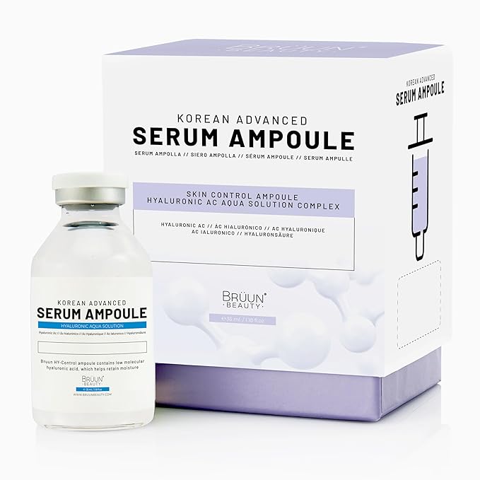 BRÜUN HY - Control Hyaluronic Aqua Solution Ampoule - A Korean Serum Booster for Face to Use as a Skin Care Serum 1.18 fl.oz