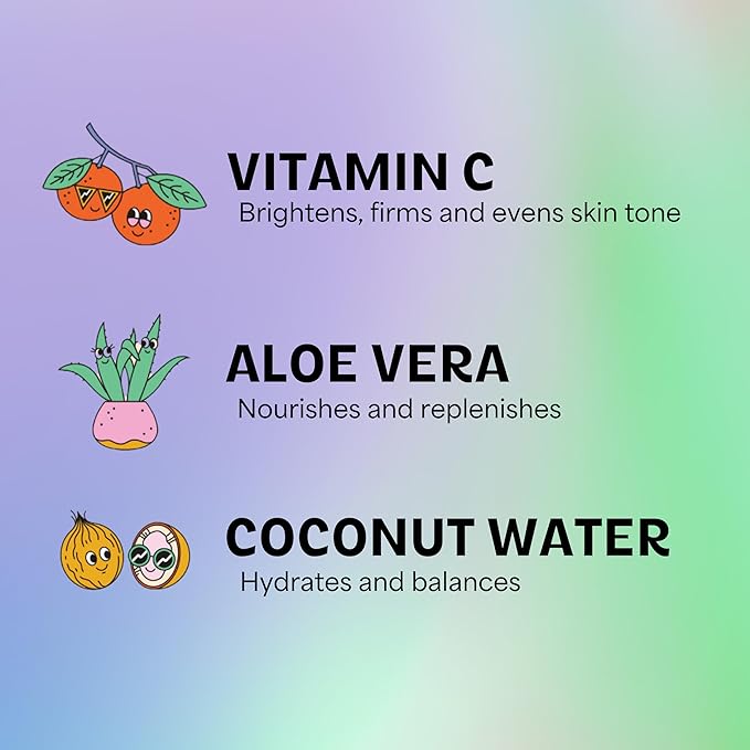 InstaNatural BESTIES Gentle Teen Face Cleanser | Vitamin C, Aloe Vera, Coconut Water | Simple Skincare for Healthy Skin | for Blemishes, Uneven Tone, Hydration, (Face Wash for All Skin Types)