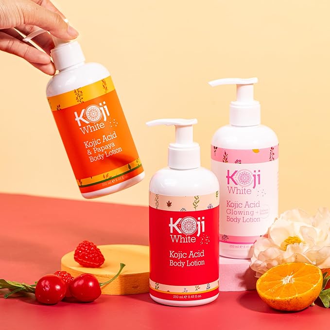 Koji White Kojic Acid Body Lotion – Vegan Moisturizing Lotion for Dry Skin, Hydrating and Nourishing, Paraben-Free, 8.45 Fl Oz