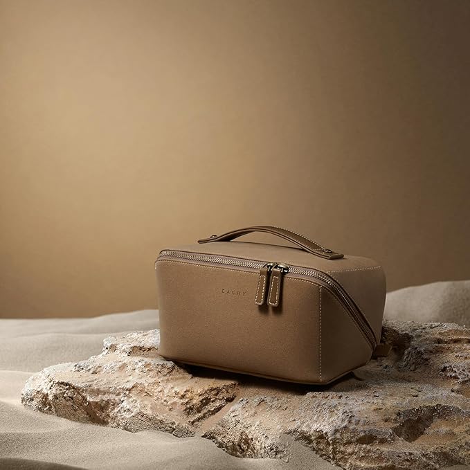 EACHY Travel Makeup Bag,Large Capacity Cosmetic Bags for Women,Waterproof Portable Pouch Open Flat Toiletry Bag Pattern Makeup Bag