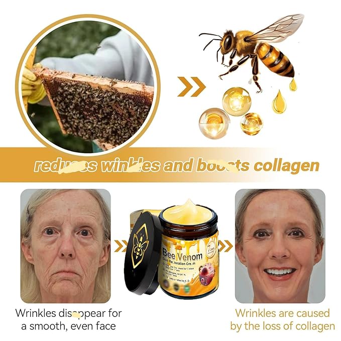 Bee Venom Skin Restoration Cream, Bee Venom Skin Treatment Cream, Repair and Wrinkle Reducing Comprehensive Moisturizer for All skin Types 2PC