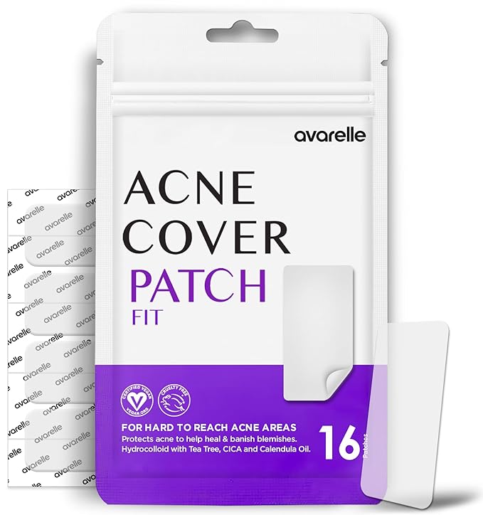 AVARELLE Pimple Patches (40 Count) Hydrocolloid Acne Patches, Acne Treatment for Blemishes and Zit with Tea Tree Oil, Calendula Oil and Cica Oil for Face, Vegan, C (40 CT + 80 CT + Fit + Variety)