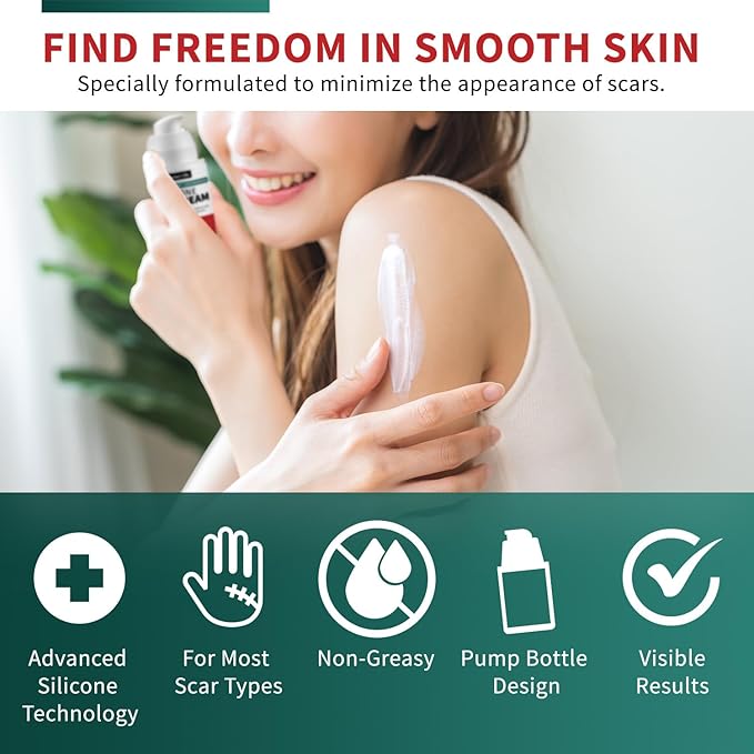 Protect Life Silicone Scar Cream for Surgical Scars, Injury & Keloid Scar Treatment, Moisturizing Scar Removal Cream, Rejuvenating Silicone Scar Gel