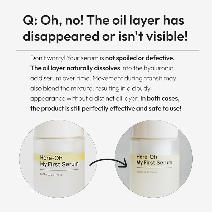 Here-Oh My First Hydrating Serum with Hyaluronic Acid | Facial Serum for Glowing Skin & Skin Barrier Repair | Korean Serum for Dry Skin & Sensitive Skin (1.69 fl oz)