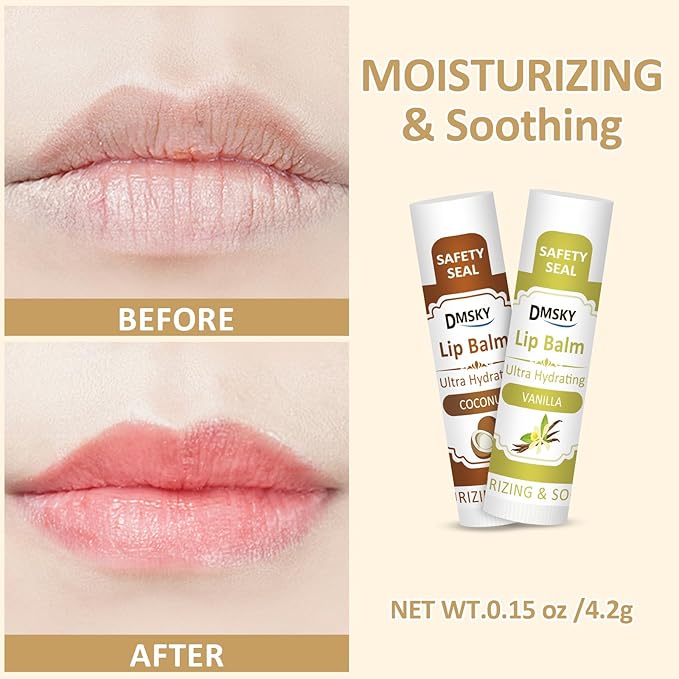 DMSKY 30 Pack Lip Balm, Natural