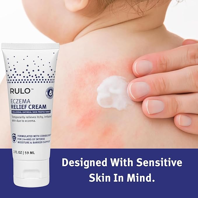 RULO Eczema Relief Cream | Clinical-Strength Itch Relief & Dermatitis Treatment for Adults, Baby and Kids | Advanced Eczema Therapy and Skin Barrier Repair, Colloidal Oatmeal for Itchy Skin | 2 Fl Oz