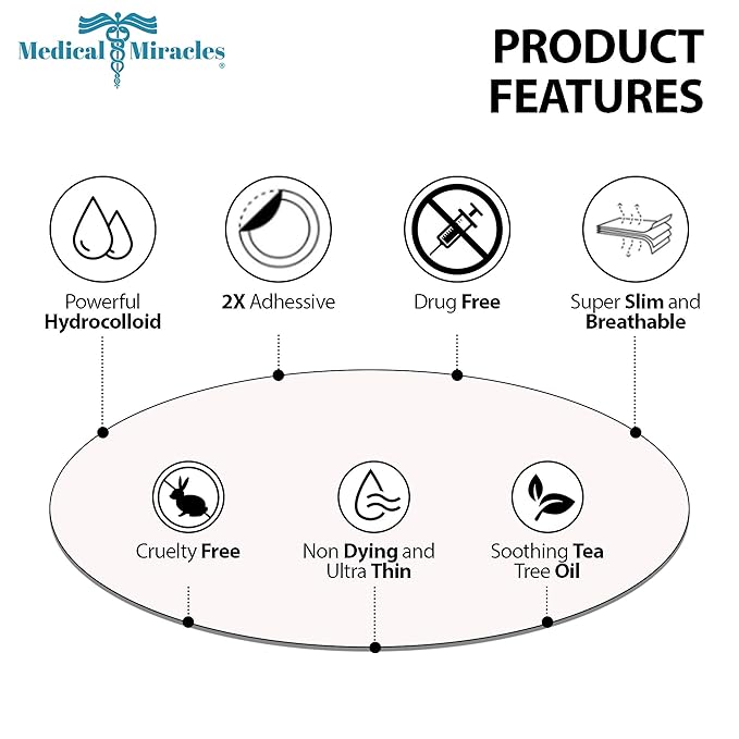 Maximum Strength Hydrocolloid Acne Remover Sticker Dots(Pack of 72) Face Healing Dot Treatment may Aid in Absorbing Zits, Pimples, Cystic Spots, Blemish Tea Tree Therapy All SkinTypes