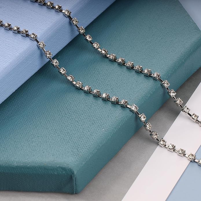 Boho Crystal Thigh Chain Silver Body