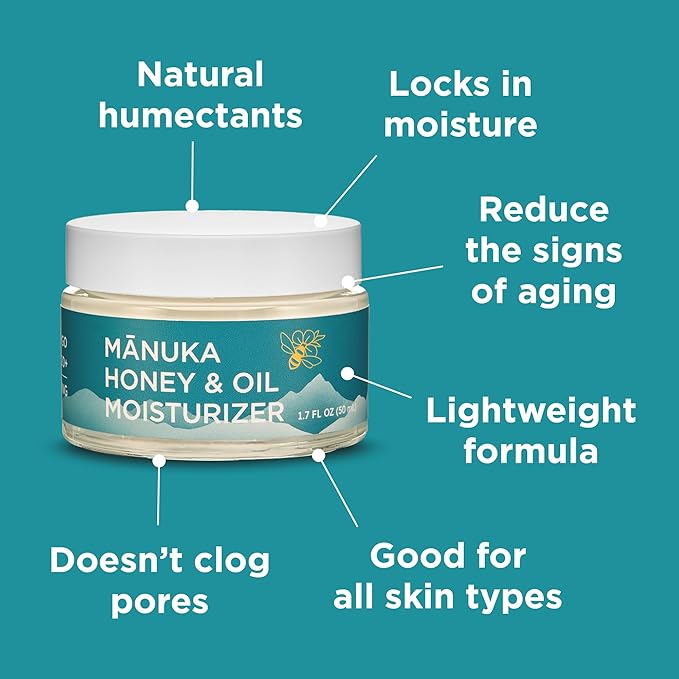 Manuka Honey Moisturizing Face Cream (1.7 Oz) - Face Moisturizer with Manuka Honey & Oil for Dry or Sensitive Skin - Anti-Aging Cream Facial Moisturizer for Women & Men