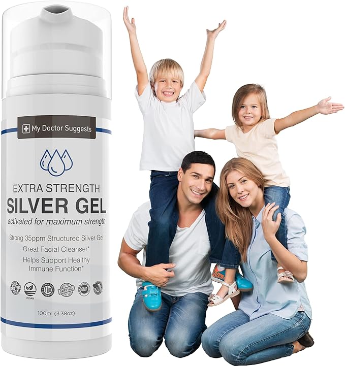 Colloidal Silver Gel Extra Strength - 35ppm Activated Colloidal Silver Gel for Maximum Potency - Made in USA - Structured Formula in a Convenient 4 Pack