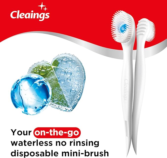 cleaings® Disposable Toothbrushes with Toothpaste Mini Travel Oral Care, 4-in-1 (Mini Brushes+Toothpaste+Tongue Scraper+Pick) Portable for Work,Camping Essentials(Intense Mint), 24 Count (Pack of 1)