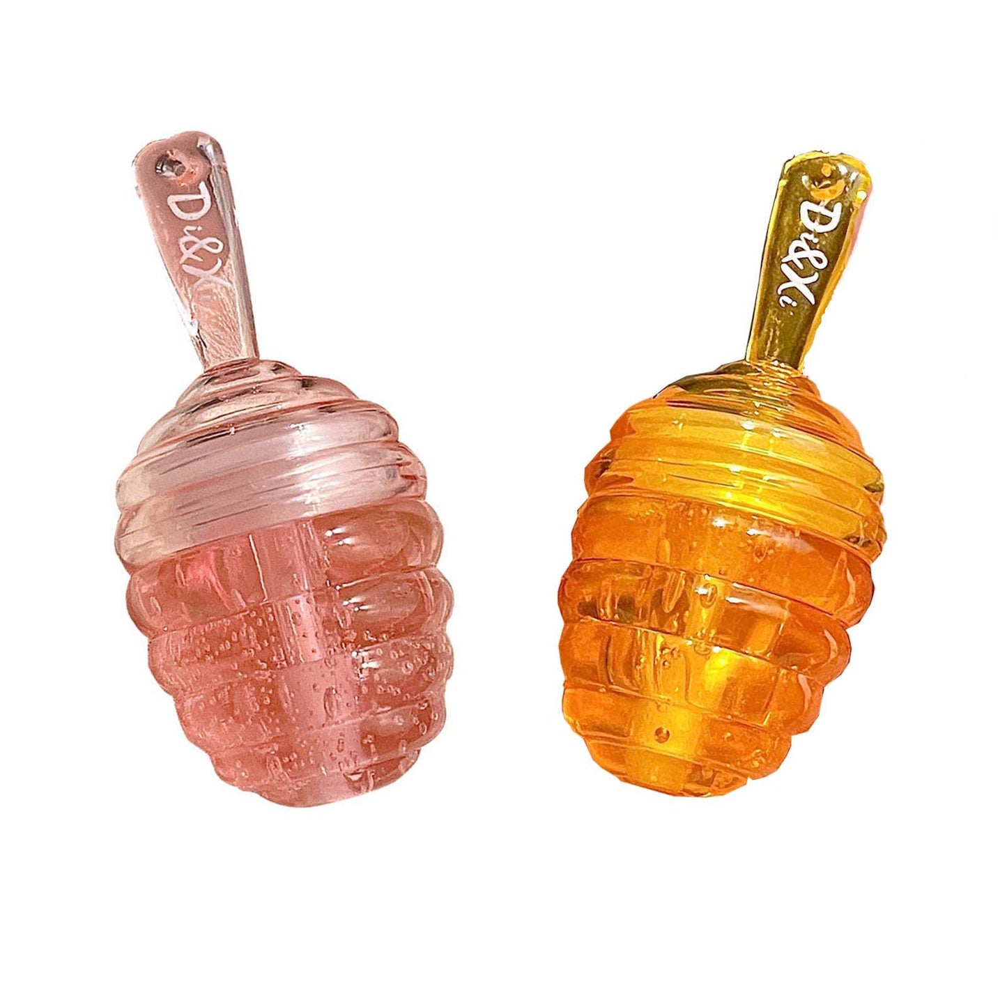 2PCS Small Peach & Honey Lip Oil & Mask: Moisturizing Day & Night Lip Sleeping Masks, Scrubs & Exfoliator