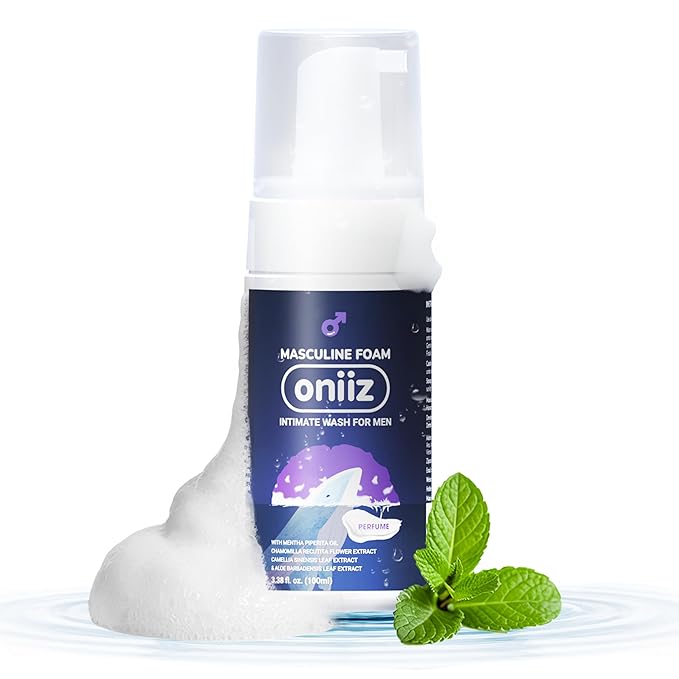 Masculine Foam Perfume | 3-Barrier Intimate Protection | Gentle Intimate Wash for Men | Natural Ingredients | pH Balance | Sweet & Alluring Aroma | Prevents Odor & Itching 3.38 fl. oz