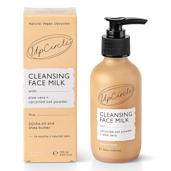 UPCIRCLE Cleansing Face Milk with Aloe Vera + Oat Powder 4.05oz - Cleansing, Repairing + Nourishing Skin - Vegan + Cruelty-Free