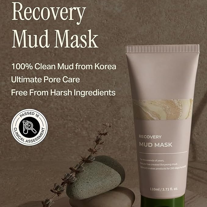 Recovery Mud Mask, Korean Face Mask For Deep Pore Cleanser, Hydrating Mud Masks For Hydrating & Cleansing, Nature Ingredient Korean Mud Masks, Clay Face Mask, Moisturizing Face & Body