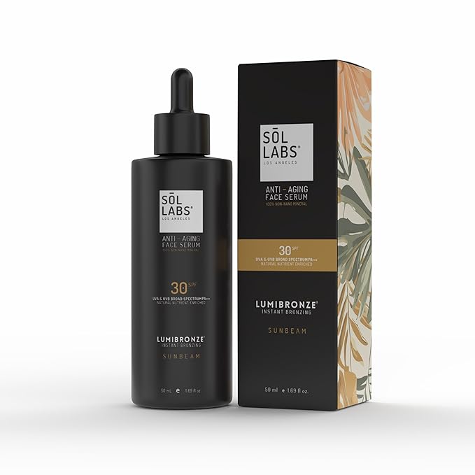 LUMIBRONZE® SPF 30 Tinted Serum for Face – Bronzing Drops with Niacinamide, Hyaluronic Acid & Zinc Oxide – Hydrating Tinted Face Serum for Bronzed Glow – Lightweight, Non-Greasy, Reef-Safe – 50ml