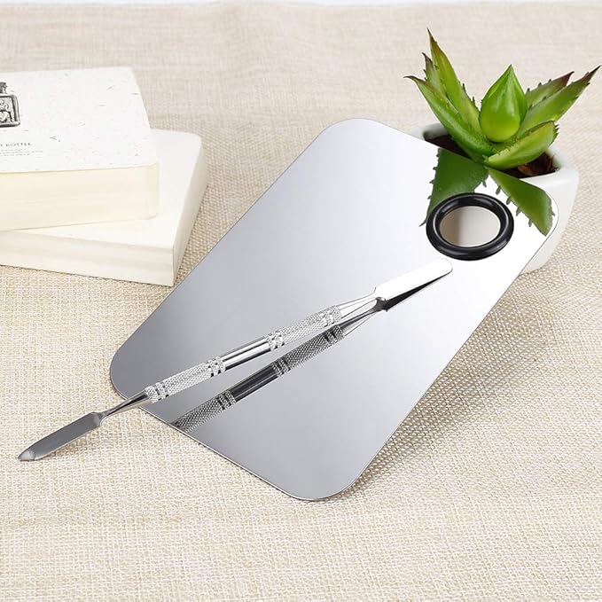 2 Pcs Stainless Steel Cosmetic Makeup Palette, Professional