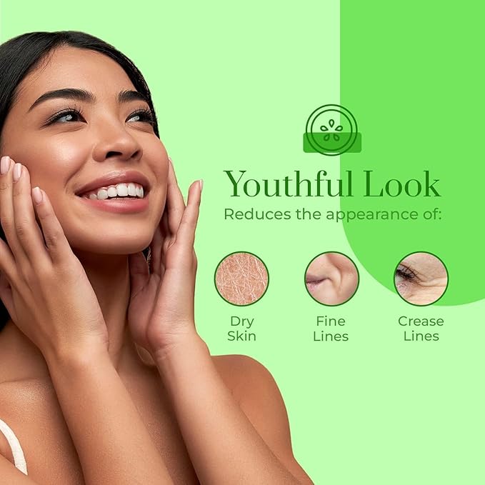 Cucumber & Aloe Moisturizing Face Mask - Dermatologist Tested, Soothes Irritated Skin, Reduces Wrinkles & Fine Lines, Hydrating, Cruelty-Free Korean Skin Care - All Skin Types