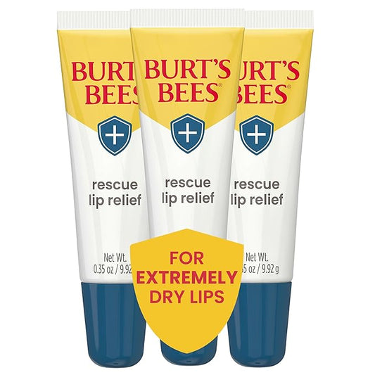 Burts Bees Rescue Lip Relief with Shea Butter and Echinacea, 100% Natural Origin, 0.35 Ounces