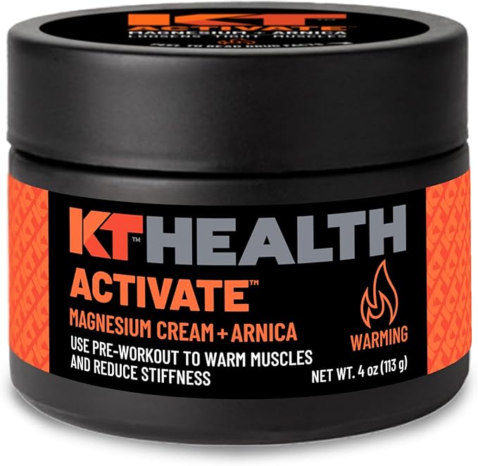 KT Health, Magnesium Cream, Activate - Warms & Loosens Tight Muscles - Use Pre-Workout to Reduce Stiffness