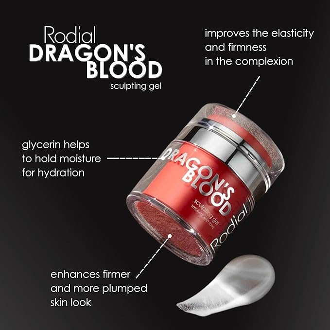 Rodial Dragon's Blood Sculpting Gel 1.7 fl oz - Rejuvenating, Ultra-Hydrating Face Cream - Refreshing Gel/Cream Formula - Triple Action Collagen Formula for a Firmer, Tighter and Smoother Skin Look