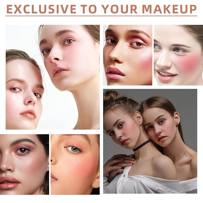 Cream Blush Stick for Cheeks, Multi-Use Makeup Blush Brush-Shy Pink