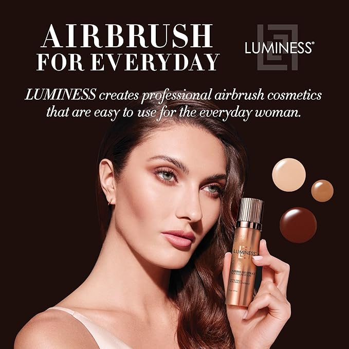 LUMINESS Silk Airbrush Spray Foundation & Buffing Brush Light Warm)