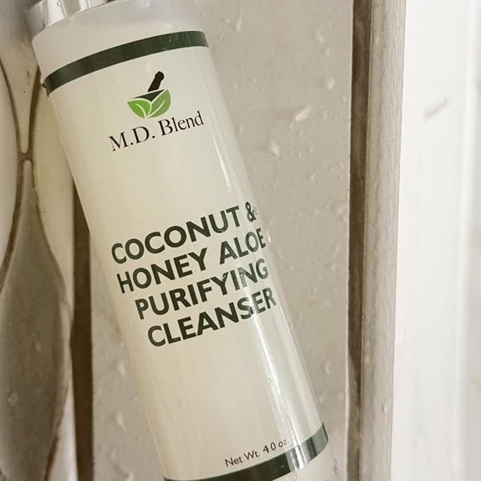 Coconut & Honey Aloe Purifying Cleanser | Organic Face Wash for Women & Men | Gentle Vegan Foaming Facial Cleanser for All Skin Types | Non-Toxic, Clean Ingredients | 120ml Airless Pump